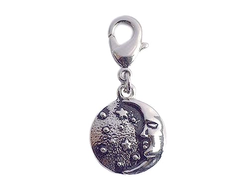 INNSPIRO NICE CHARMS Mond mit Sternen Metall Anhänger mit Karabiner 13x15mm 25u., 9x15mm., Metall, Kein Edelstein von INNSPIRO