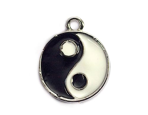 INNSPIRO NICE CHARMS Ying/Yang Anhänger aus Metall, Schwarz und Weiß, Durchmesser 13 mm, 25 Stück, 8x21mm., Metall, Kein Edelstein INNSPIRO NICE CHARMS Ying/Yang Anhänger aus Metall, Schwarz und Weiß, Durchmesser 13 mm, 25 Stück, 8x21mm., Metall, Kein Edelstein von INNSPIRO