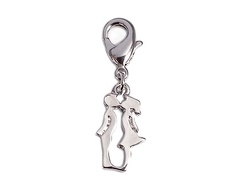 INNSPIRO Nice Charms Anhänger Metall Paar küssen mit Karabiner 9x18mm 25u., 17x20mm., Metall, Kein Edelstein von INNSPIRO