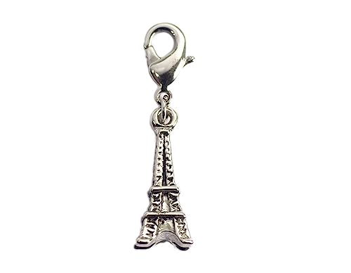 INNSPIRO Nice Charms Eiffelturm Anhänger Metall mit Karabiner 8x20mm 25u, 10x13mm., Metall, Kein Edelstein von INNSPIRO