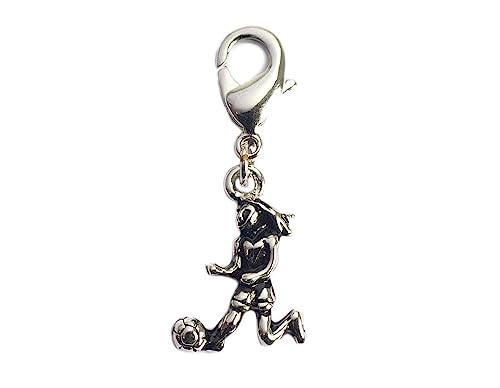 INNSPIRO Nice Charms Fußballspieler Metallanhänger mit Karabiner, 12 x 16 mm, 25 Stück, 8x16mm., Metall, Kein Edelstein von INNSPIRO