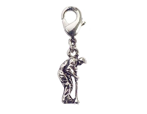 INNSPIRO Nice Charms Golfer-Anhänger aus Metall, mit Karabiner, 9 x 16 mm, 25 Stück., 9x17mm., Metall, Kein Edelstein von INNSPIRO