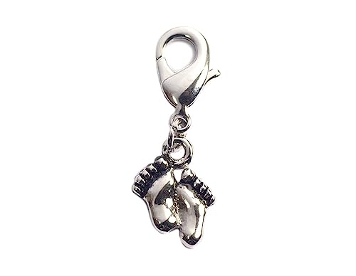 INNSPIRO Nice Charms Metall-Anhänger, 2 Füße, mit Karabiner, 9 x 10 mm, 25 Stück., 10x19mm., Metall, Kein Edelstein von INNSPIRO