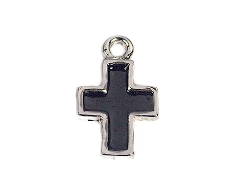 INNSPIRO Nice Charms Metall-Anhänger, Kreuz, schwarz, 9 x 15 mm, 25 Stück, 16x13mm., Metall, Kein Edelstein von INNSPIRO