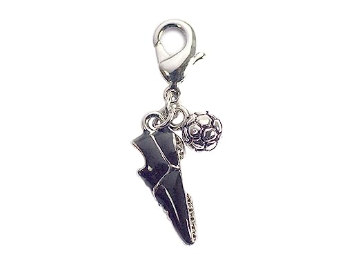 INNSPIRO Nice Charms Metall-Anhänger, Stiefel und Kugel, schwarz, mit Karabiner, 13 x 19 mm, 25 Stück., 17x17mm., Metall, Kein Edelstein von INNSPIRO