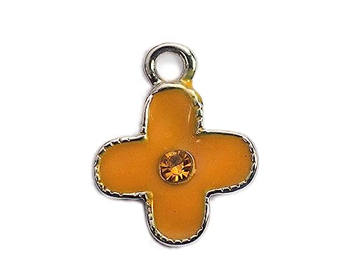 INNSPIRO Nice Charms Metall-Anhänger Blume mit orangefarbener Optik, 11 x 13 mm, 25 Stück, 10x20mm., Metall, Kein Edelstein von INNSPIRO