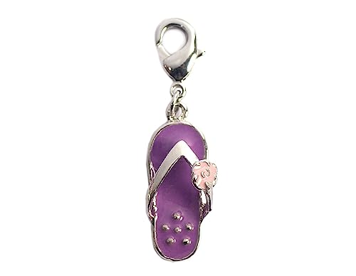 INNSPIRO Nice Charms Metall-Anhänger Flip-Flops, lila und rosa, mit Karabiner, 11 x 24 mm, 25 Stück., 13mm., Metall, Kein Edelstein von INNSPIRO