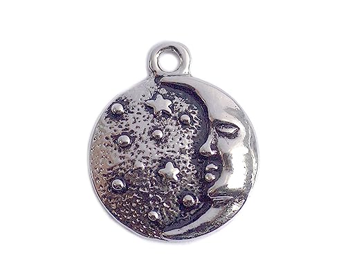 INNSPIRO Nice Charms Mond mit Sternen, Metall, 13 x 15 mm, 25 Stück, 12x18mm., Metall, Kein Edelstein von INNSPIRO