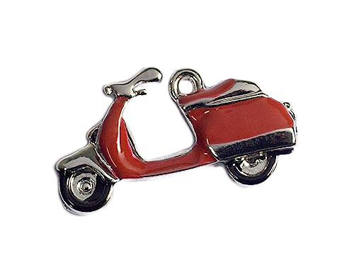 INNSPIRO Nice Charms Vespa-Anhänger aus Metall, Rot und Schwarz, 23 x 13 mm, 25 Stück., 8x18mm., Metall, Kein Edelstein von INNSPIRO