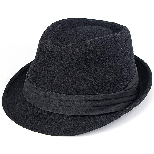 INOGIH Filz-Trilby-Kappe für Herren mit kurzer Manhattan-Fedora von INOGIH