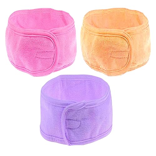 INOIN Professionelle Gesichts-Stirnbänder, Gesichtsband für Mädchen, Damen und Herren, Polycotton, Gesichts-Stirnbänder, Schönheitssalon-Zubehör und Heimgebrauch, 3 Stück (mehrfarbig) (Gesichtsband) von INOIN