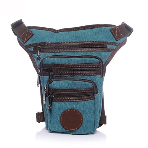 Beintasche Motorrad,Beintasche Herren Herren Canvas Drop Leg Bag Messenger Schultergurt Hip Bum Fanny Hüfttasche for Reisen Trekking Motorradfahren (Color : Light Blue) von INOKAI