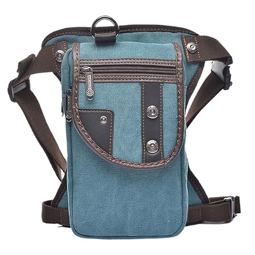 Beintasche Motorrad,Beintasche Herren Herren Hüfttasche Bum Leg Oberschenkeltasche Motorradfahrer Nylon/Canvas Male Cross Body Fanny Pack Hip Belt Drop Bags (Color : Light Blue) von INOKAI