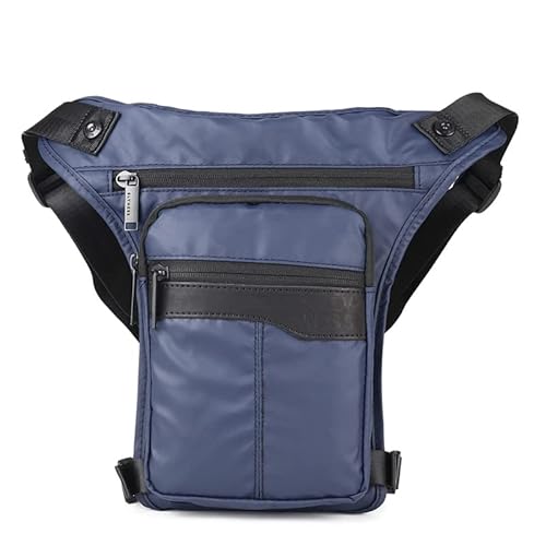 Beintasche Motorrad,Beintasche Herren Oxford Herren Gürteltasche wasserdichte Nylon Gürtel Fanny Packs Motorradfahrer Drop Oberschenkel Hüfte Beintasche Reise Schulter Crossbody Taschen (Color : Blue von INOKAI