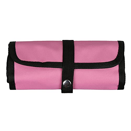 INOKAI Pencil Wrap,Pencil Wrap Roll Up 36 Löcher einfarbiges Federmäppchen for die Schule mit Schnalle, hohe Kapazität, Federmäppchen, Schreibwaren, Bürobedarf (Color : Pink) von INOKAI