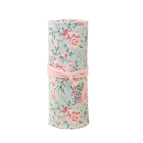 INOKAI Pencil Wrap,Pencil Wrap Roll Up 72 Löcher Blumen-Rollen-Bleistiftbeutel Blumen-Roller-Federmäppchen for Schüler von INOKAI