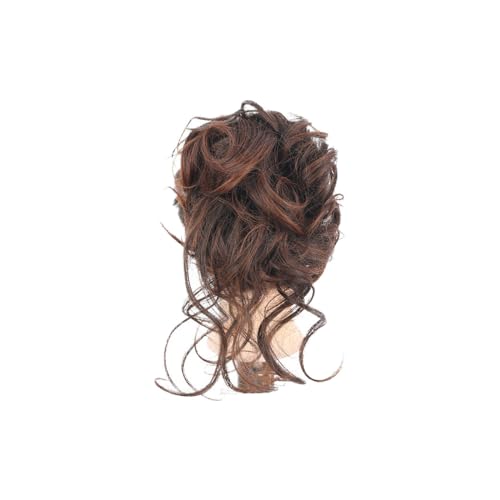 Lockiges Dutt-Haarteil, Haarknoten-Haarteil, gefälschter Haarknoten, Clip-In-Pony, Haarteile für Frauen, Messy Bun Haarteil (Light Brown) von INOMAK