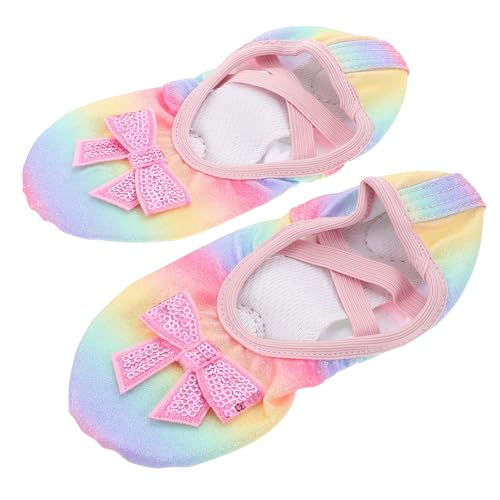 1 Paar Soft-Soled-Katzenschuhe Mädchen Ballettschuhe Yoga-Gymnastikschuhe Ballettschuhe zum Üben Kleinkind-Mädchenschuhe Tanzschuhe Ballerinas für Mädchen Turnschuhe Stoff von INOOMP