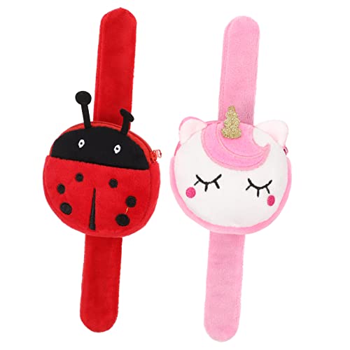 2 Stück Plüsch Geldbörse Slap Armband für Niedliches Kuscheltier Armband für Junge und Jungen Leicht und Tragbar von INOOMP