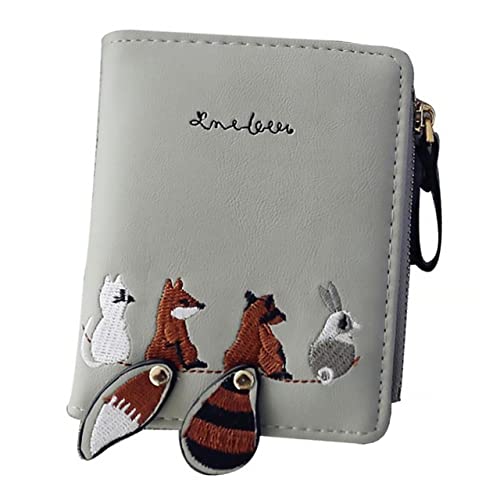 INOOMP 1Stk Brieftasche mit Critter-Print Umhängetasche für Mädchen kleine Geldbörse für Damen Fuchs Geldbörsen Damen geldbörse Schwarze Handtasche Kurze Münztasche Münzfach von INOOMP