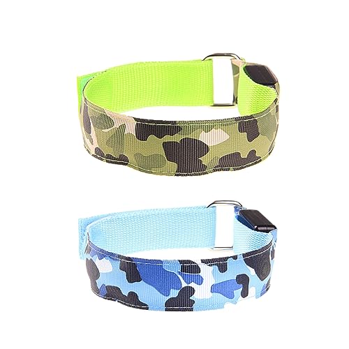 INOOMP 2 STK Leuchtende Armbänder Fahrradarmbänder Schlagarmbänder Armbinden Laufende Armbänder Leuchtarmbänder Leichte Armbinden Nachtfahrwerk Uhrenarmbänder Nachtlauf Armband Tarnung von INOOMP