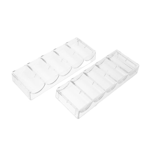INOOMP 2 Stück Chip-Box Hüllen Für Chip-Organizer Chipplatte Poker-chip-Rack Pommes-Fach Chipsschalen Poker-kartenständer Pokerfall Chiphalter Transparent Acryl von INOOMP