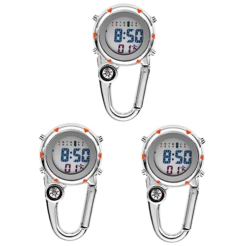 INOOMP 3 STK Haken Digitaluhr Am Backpacker-Clip-Uhr Sportlicher Rucksack Clip-on- Für Männer Ansteckuhren Für Zubehör Rostfreier Stahl von INOOMP