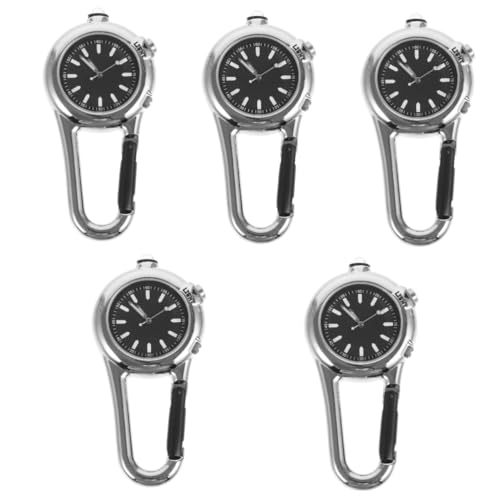 INOOMP 5St Outdoor-Uhr Taschenuhr nachtuhr Armbanduhr wanduhren uhrn Werkzeug betrachten Männer schauen zu Rucksackuhr hängende Uhr Multifunktion Anschauen Rostfreier Stahl von INOOMP