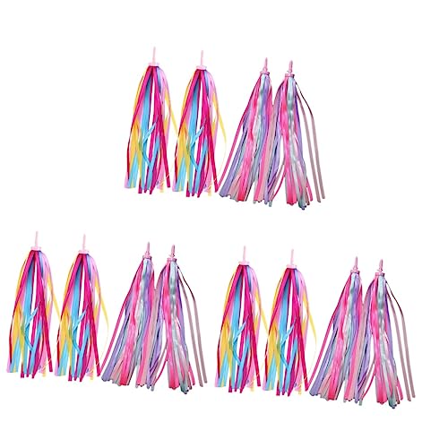 INOOMP 6 Paare Kinderfahrradlenkerbänder Quasten für Kinderfahrräder Fahrrad Quasten für Mädchen juguetes para Roller für Kinder Fahrradquasten Quasten für Kinderroller Schleife von INOOMP