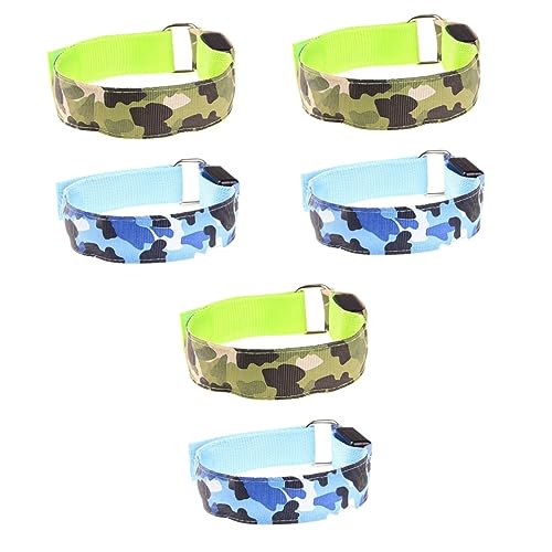 INOOMP 6 STK Nachtlaufarmbänder Blinkendes Armband Schlagarmbänder Armbinden Glow in The Dark Armband Nachtlaufarmband Nachtfahrwerk Leichte Armbinden Nachtlaufausrüstung Tarnung von INOOMP