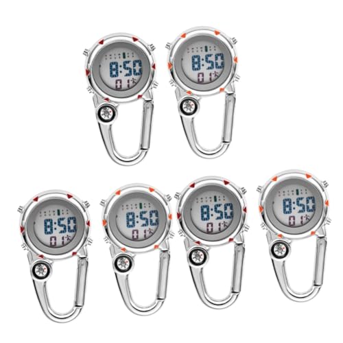 INOOMP 6stücke Multifunktionale Karabiner-taschenuhr Aus Edelstahl Clip Design Für Outdoor-aktivitäten Leicht Und Tragbar von INOOMP