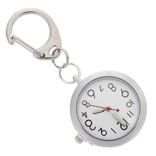 INOOMP Rucksäcke Uhr Studenten Taschenuhr Hängende Taschenuhr Schlüsselanhänger Uhr Nacht Leuchtende Brustuhr Taschenuhr Mit Hängendem Revers Mädchen Ältere Spule Rostfreier Stahl von INOOMP