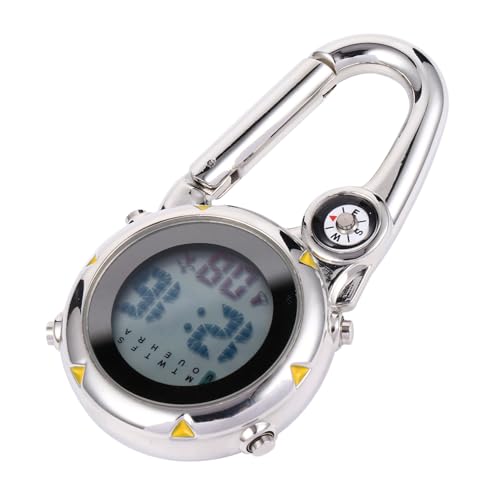 INOOMP Haken aus Edelstahl spangenuhr Outdoor Uhr Digitale Taschenuhr für Taschenuhr digital Kompass Digitaluhr Clip ansehen Clip-Uhr Gehäuse Material: Material von INOOMP