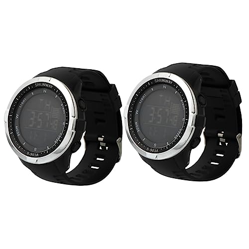 INOOMP 2 STK Anschauen Sportarmband Sport-stoppuhr-Timer Trainingsuhren Für Männer Herrenuhren Fitnessband Uhrenarmbänder Schnallenmaterial: Edelstahl Wasserdicht Leuchtende Uhr Student von INOOMP