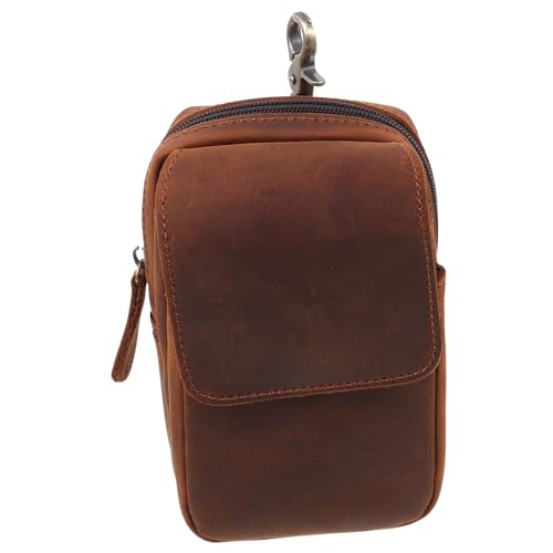 INOOMP Multifunktionale Leder Bauchtasche Retro Stil Outdoor Gürtel Tasche Handy Etui für Herren mit Geräumigem Stauraum und Praktischem Design von INOOMP