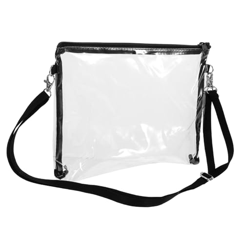 INOOMP Transparente Crossbody Tasche mit Reißverschluss Verstellbar Kleine Umhängetasche für Stadionveranstaltungen und Konzerte Sichere Durchsichtige Schultertasche für Damen und Herren von INOOMP