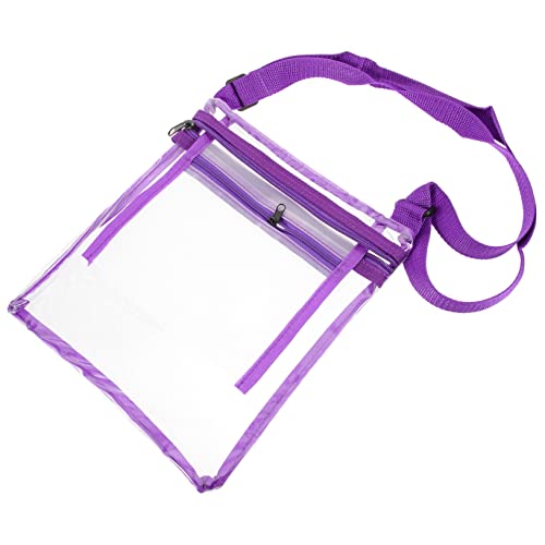 INOOMP Transparente Kupplung Make-up-Tasche klar transparente Tasche Klarer Tasche tragbar klare Geldbörse kleine durchsichtige Tasche klare Tragetasche Klare Taschen PU-Leder Violett von INOOMP