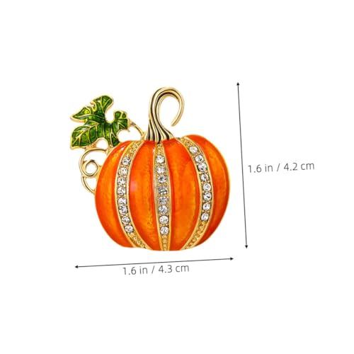 INOOMP Vintage Pumpkin Brooch mit Funkelnden Strasssteinen Emaillierte Brosche als Schmuckaccessoire für Damen Dekorativer Kürbis Anstecker für Pullover Jacken und Festliche Outfits an von INOOMP