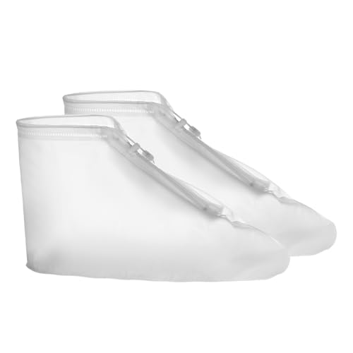 INOOMP wasserdichte Überschuhe mit Reißverschluss Wiederverwendbare PVC Schuhüberzüge rutschfeste Outdoor Schuhschoner für Herren Damen Regenschutz Überzieher XXL von INOOMP