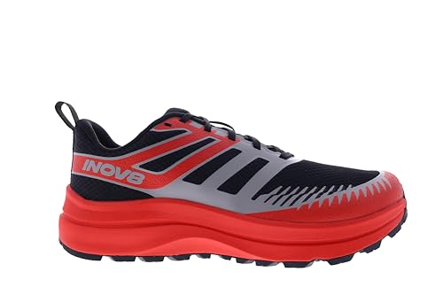 INOV8 Herren Trailfly Max Ultra Laufschuhe - Black/Light Grey/Red - 43 von INOV8