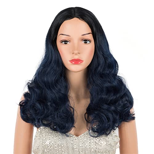 Lace Front Perücken,Blonde T Teil Spitze Perücke Synthetisches Haar Lockere Wellen Spitze Perücke Für Schwarze Frauen Ombré Blonde Cosplay Perücke Hitzebeständiges Haar,B,20 inch von INPETS