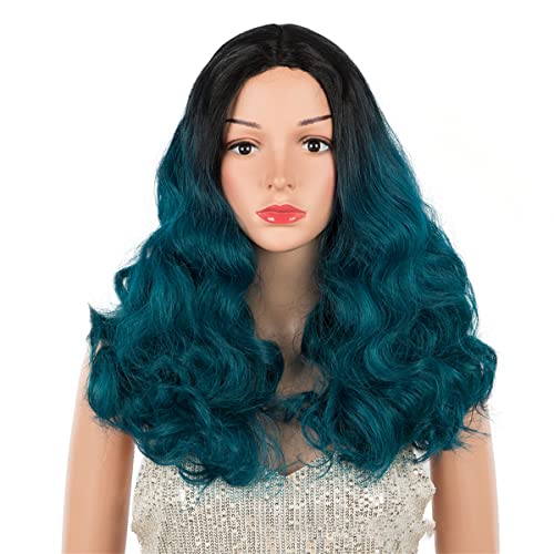 Lace Front Perücken,Blonde T Teil Spitze Perücke Synthetisches Haar Lockere Wellen Spitze Perücke Für Schwarze Frauen Ombré Blonde Cosplay Perücke Hitzebeständiges Haar,D,20 inch von INPETS