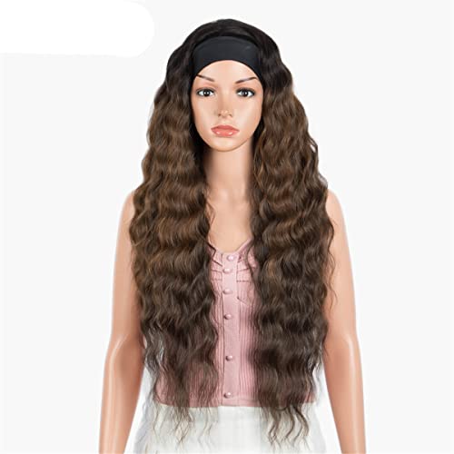 Lace Front Perücken,Stirnband Perücke Tief Gewellte Stirnband Perücke Für Frauen Kein Ersatz Ombreblonde Synthetische Stirnband Perücke,B,28 inch von INPETS