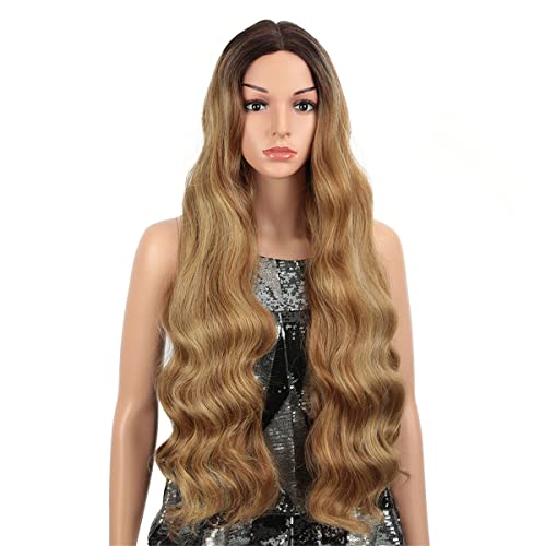 Lace Front Perücken,Synthetische Wasserwellen Spitzenteil Perücke Für Schwarze Frauen Lolita Perücke Tiefe Welle Grün Cosplay Hitzebeständige Faser,C,34 inch von INPETS