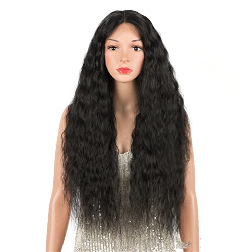 INPETS Lace Front Perücken,Verworrene Lockige Perücke Synthetische Spitzeperücke Für Schwarze Frauen Blonde Spitzeperücke Haar Ombre Cosplay Perücke Hitzebeständig,A,26 inch von INPETS