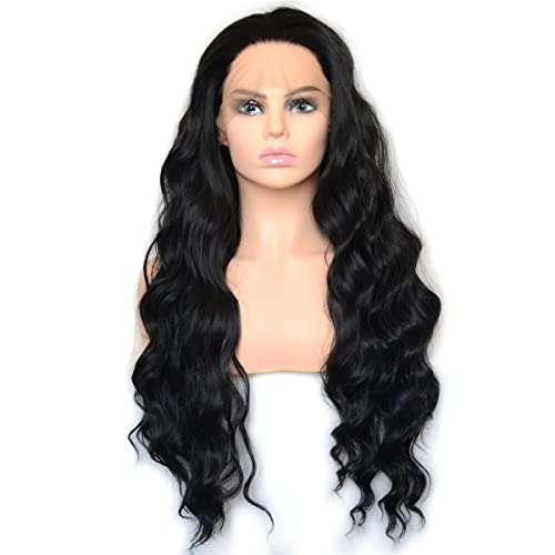 Lace Front Wig,Big Curly Wavy Supreme Free Parting HD Lace Frontal Wigs with Baby Hair High Temperature Synthetic Wigs for Women 150% Density Wigs,28 inch von INPETS