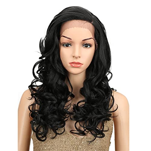 Synthetische Lace Front Perücken,Kunsthaar Lange Ombreblonde Perückenmischung 3 Farben Seitenteil Raum Hitzebeständig Federnd Lockig Spitzenperücken Für Frauen,A,24 inch von INPETS