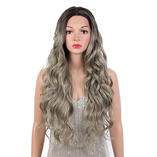 Tiefe Welle Perücke Synthetische Spitzeperücken Körperwelle Ombre Blonde Spitzeperücken Für Schwarze Frauen Cosplay Perücken Hochtemperaturhaar,C,24 inch von INPETS