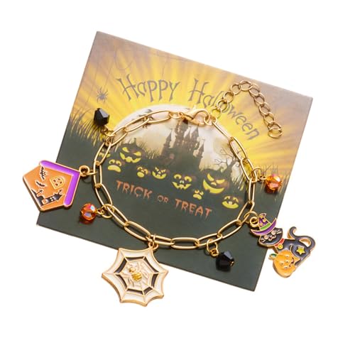 INSEOWI Anhänger Halloween-Themen-Charm-Armbänder, Legierung, Handgelenkschmuck, geeignet für Damen und Herren, trendiges Accessoire, flexible Größe, Fledermaus, Einheitsgröße, Wie beschrieben von INSEOWI