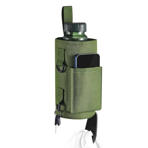 INSEOWI Fitness Wasserflasche Tasche 900D Oxford Stoff mit verstellbarem Gurt & mehreren Taschen Flaschenhalter, armee-grün, Mass Beauty von INSEOWI